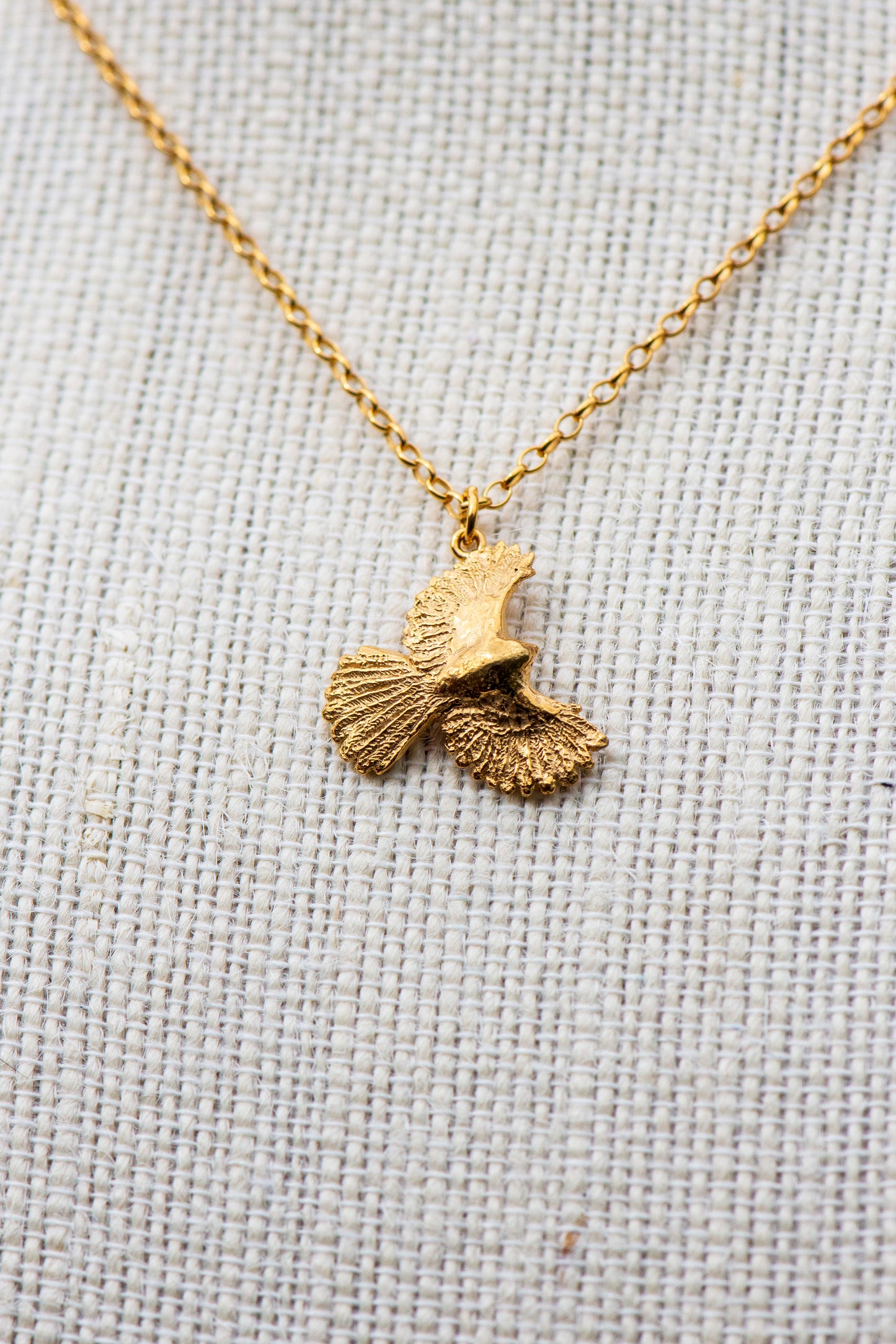 Gold Plated Fantail / Piwakawaka Pendant