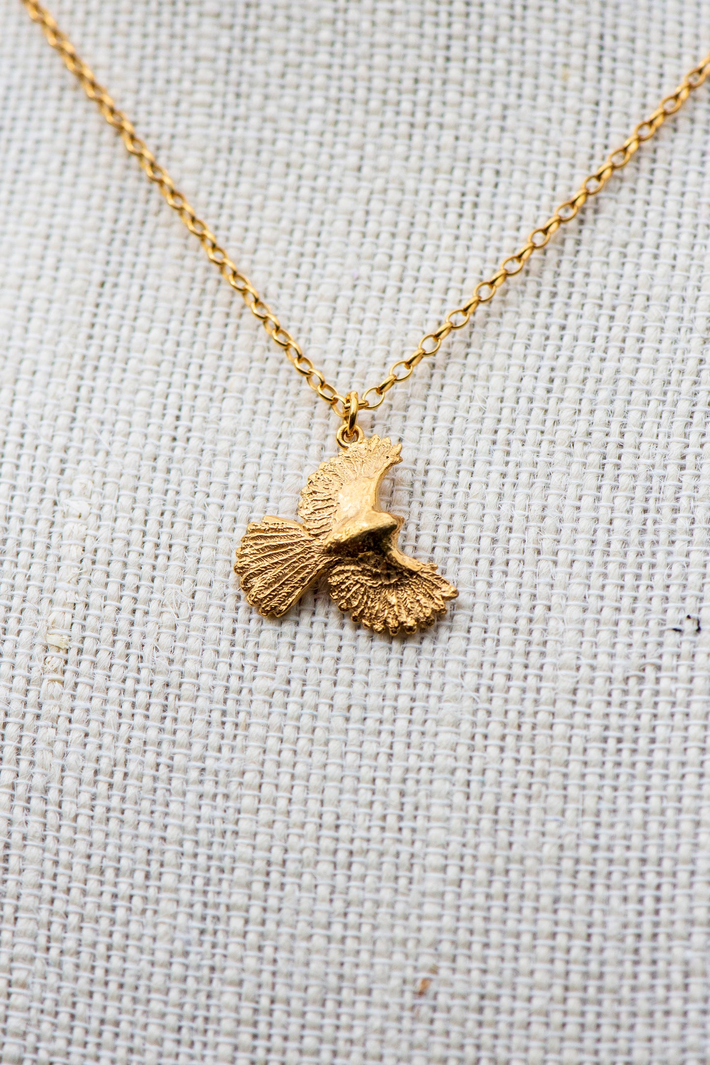 Gold Plated Fantail / Piwakawaka Pendant