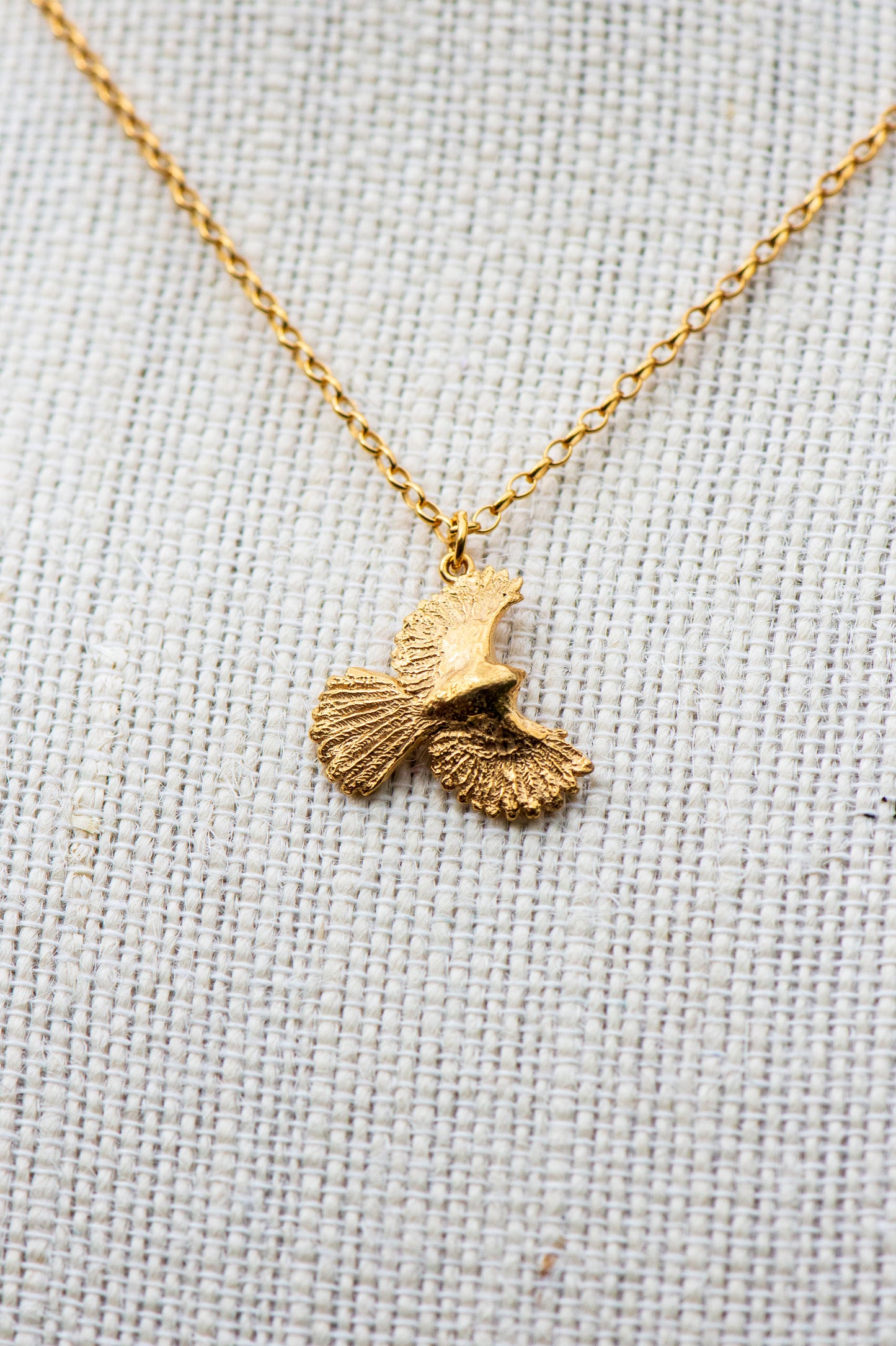 Gold Plated Fantail / Piwakawaka Pendant
