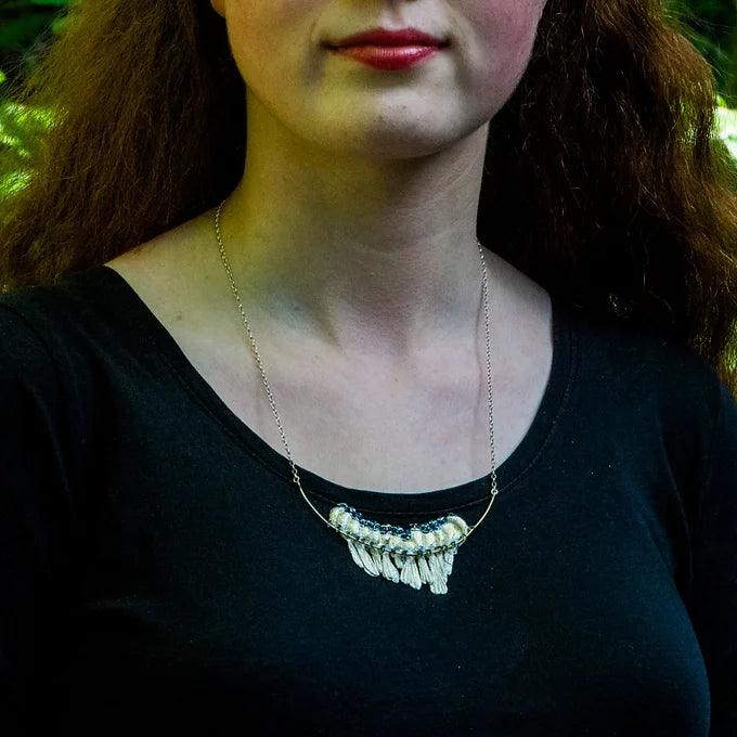 Piwakawaka / Fantail Huddle Necklace - Gilded Kea Jewellery