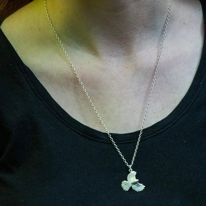 Piwakawaka Fantail Pendant - Gilded Kea Jewellery