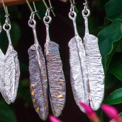 Kea Feather Earrings - Gilded Kea Jewellery