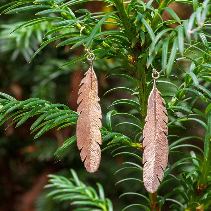 Feather Earrings - Antique - Gilded Kea Jewellery