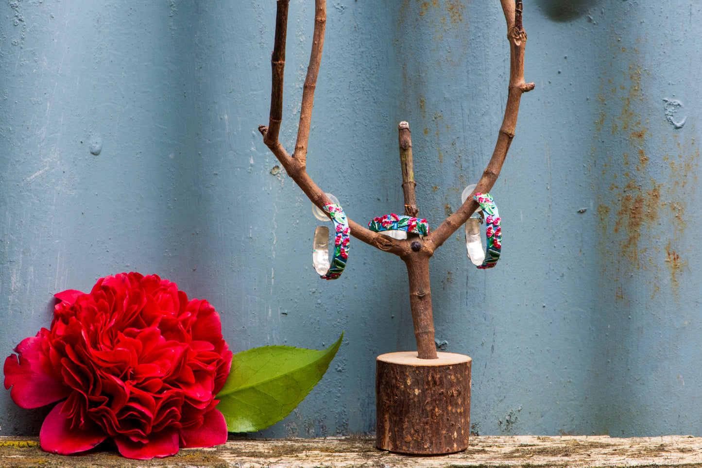 Pohutukawa Hoop Earrings