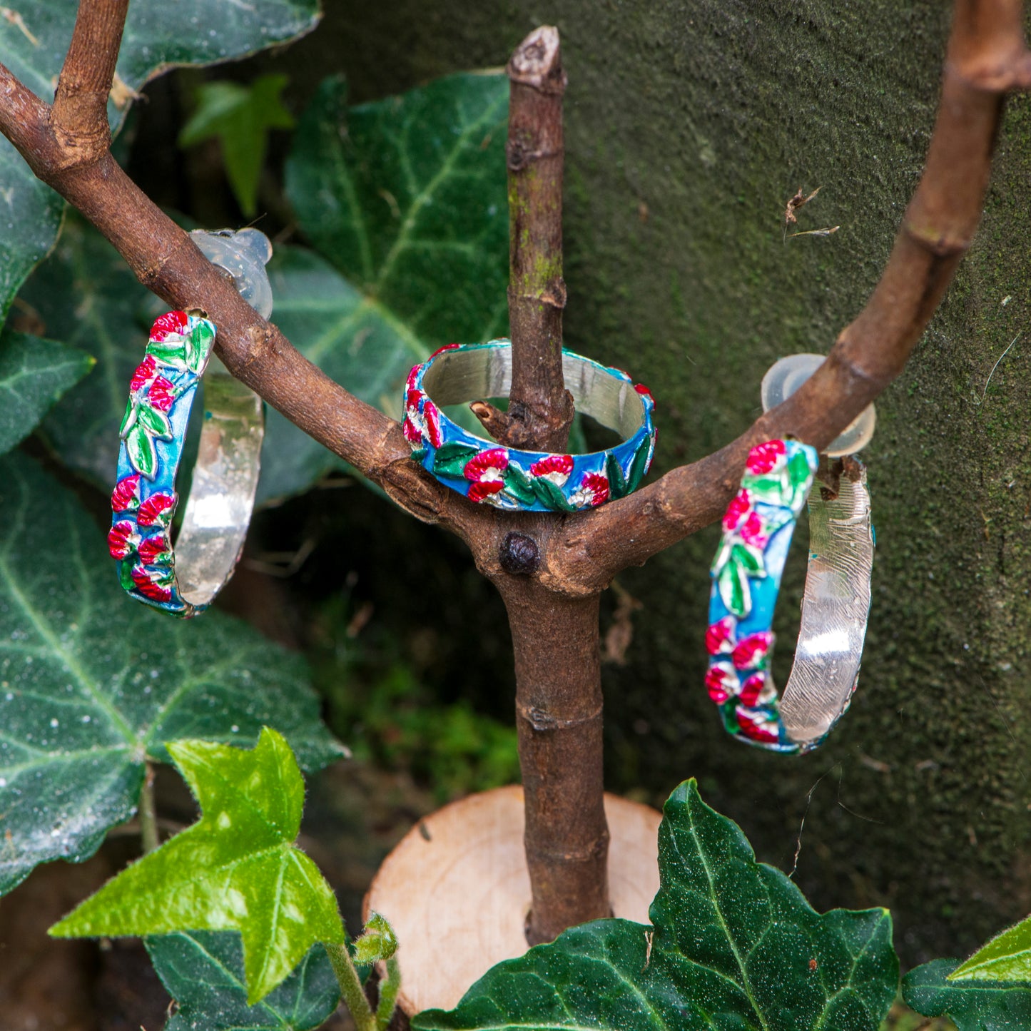 Pohutukawa Hoop Earrings