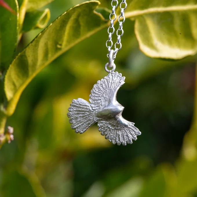 Piwakawaka Fantail Pendant - Gilded Kea Jewellery 