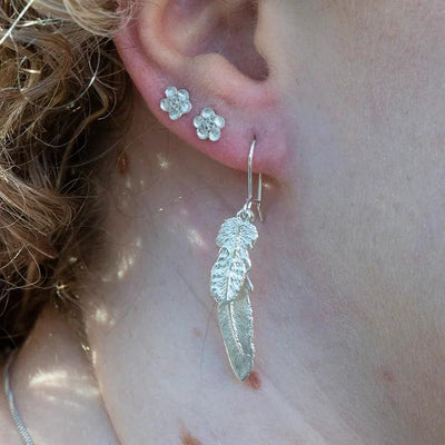 Mixed Kakapo Feather Earrings - Gilded Kea Jewellery 