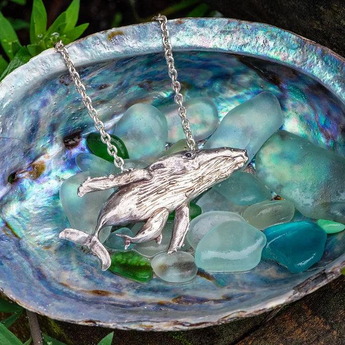 Humpbacks Mother and Calf Pendant - Gilded Kea Jewellery 