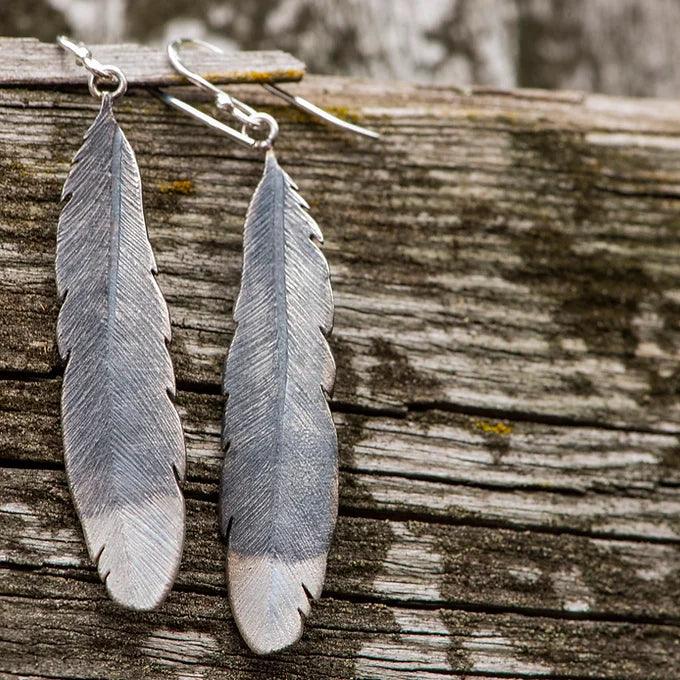 Feather Earrings - Huia - Gilded Kea Jewellery 