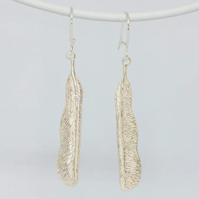 Large Tui Feather Earrings - Gilded Kea Jewellery 