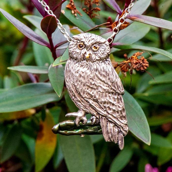 Morepork Ruru Pendant - Gilded Kea Jewellery 