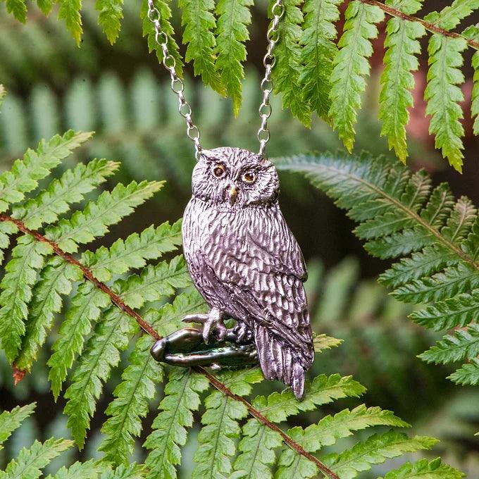 Morepork Ruru Pendant - Gilded Kea Jewellery 