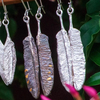 Kea Feather Earrings - Gilded Kea Jewellery 