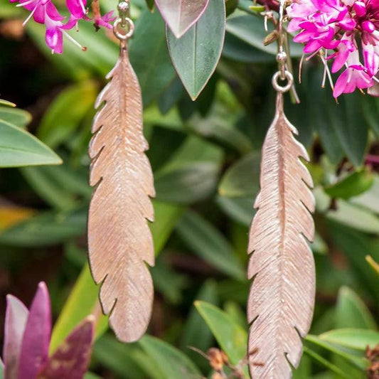 Feather Earrings - Antique - Gilded Kea Jewellery 