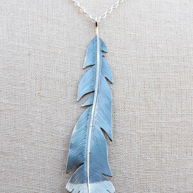 Huia Feather Pendant - Gilded Kea Jewellery 