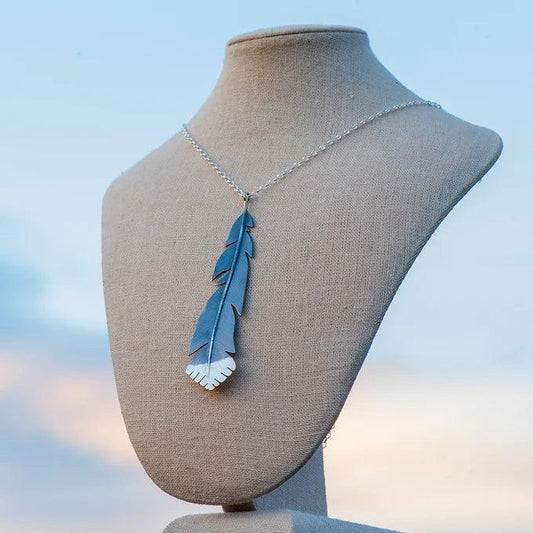 Huia Feather Pendant - Gilded Kea Jewellery 